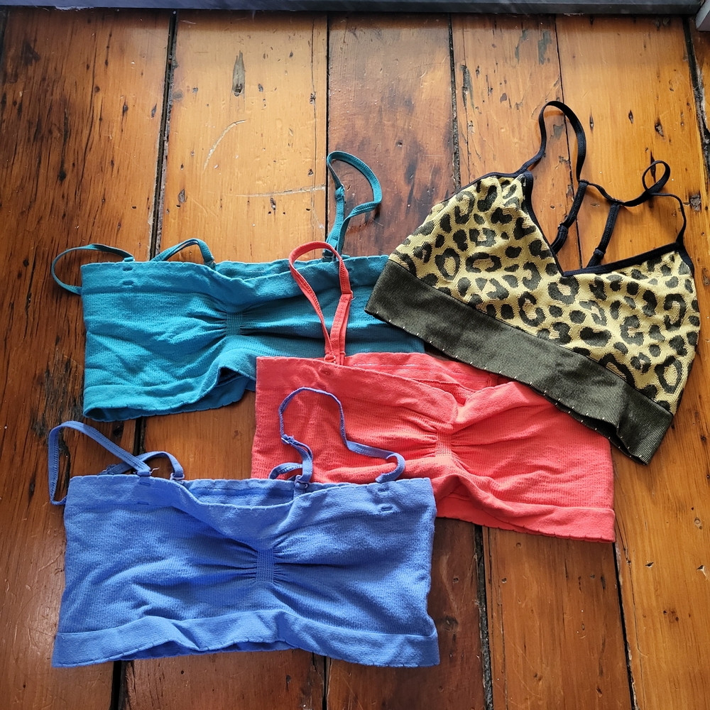 Four Anthropologie Vibrant Bralettes XS/S